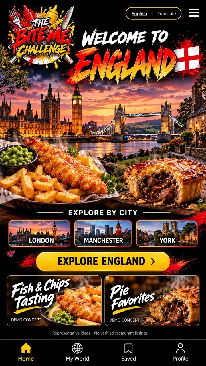 Welcome to England — The Bite Me Challenge