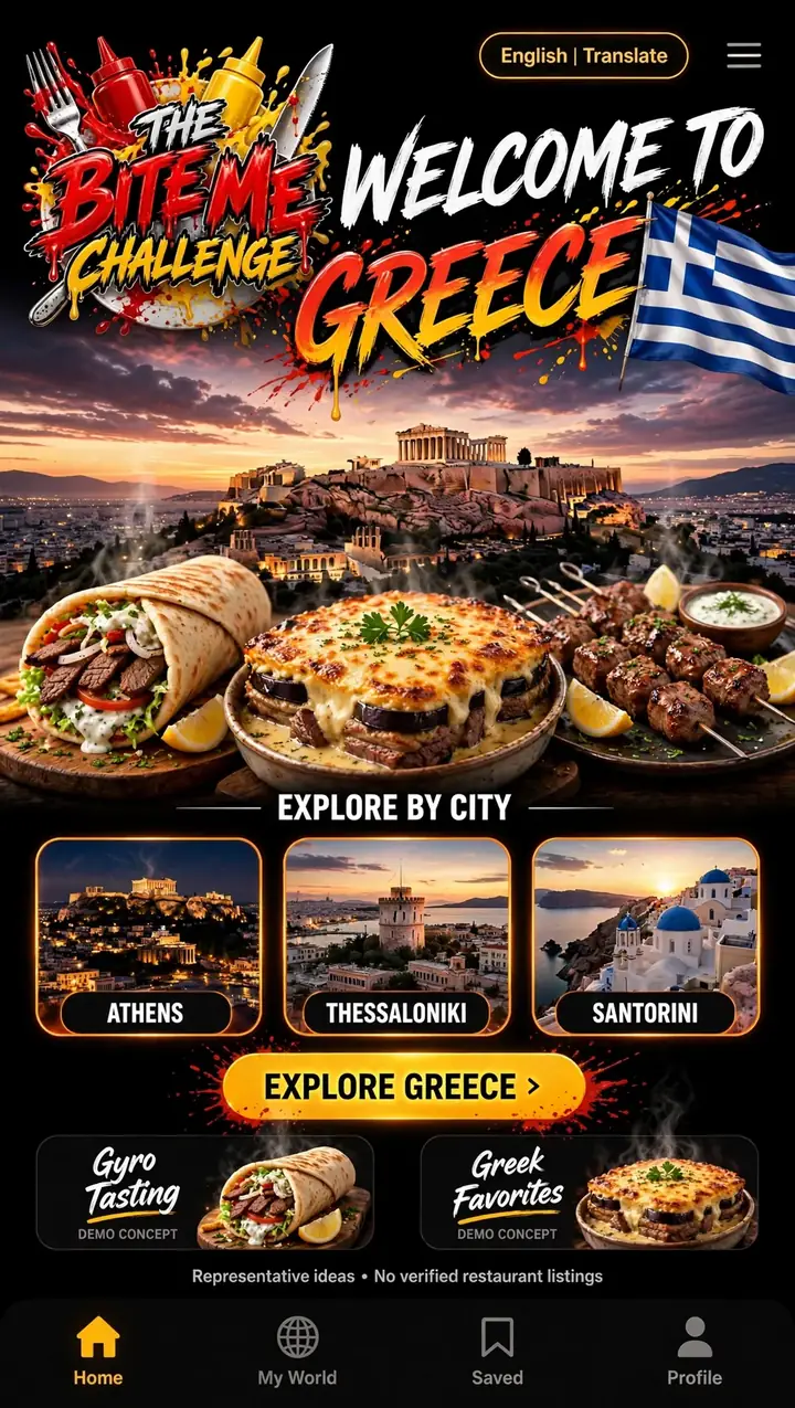Welcome to Greece — The Bite Me Challenge