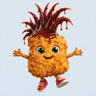 Golden the crispy chicken nugget