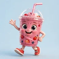 Smoothie cup character