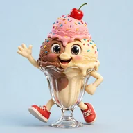 Ice cream sundae character